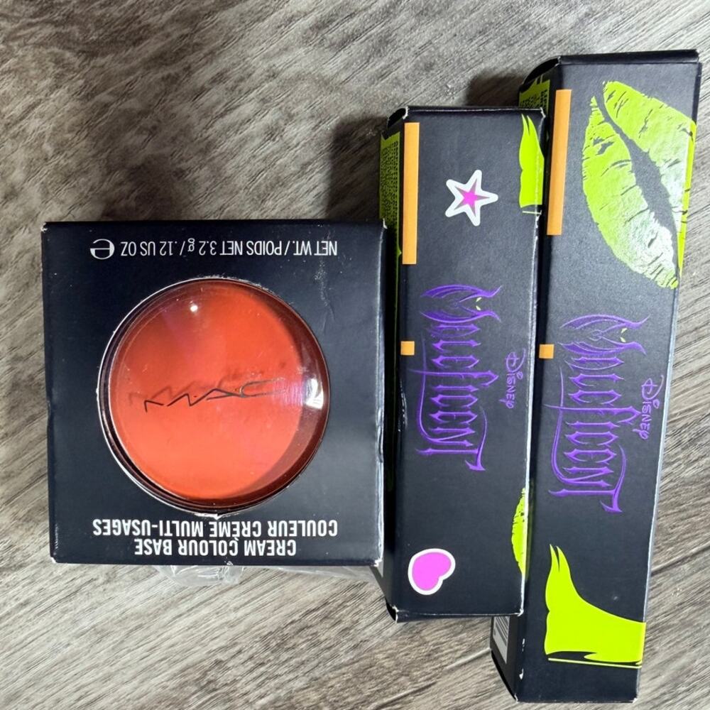 NEW in Box Rare Mac Makeup Maleficent Bundle Lipstick, lipgloss, and Blush